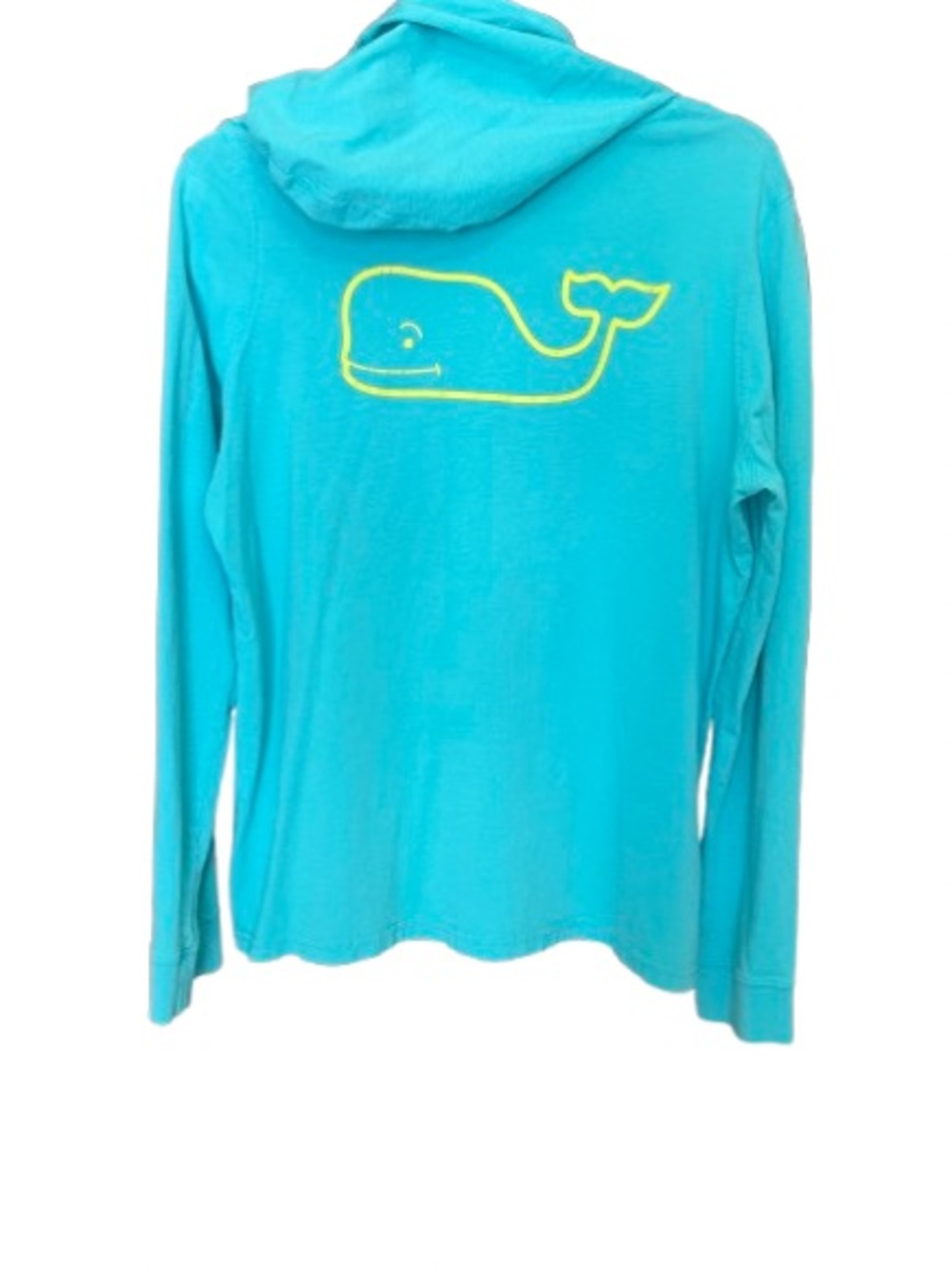 Vineyard Vines Youth Large Turquoise Hoodie Yellow Whale Logo